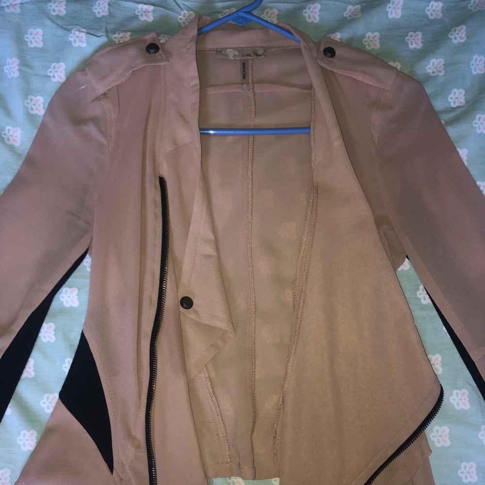 Black and blush layered jacket